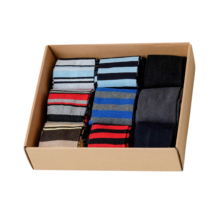 Box with 9 pairs of blue gradients dress socks