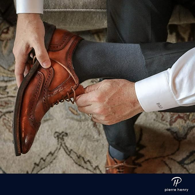 Pierre Henry Basics (3 Pairs) Solid Color - Over the Calf Dress Socks