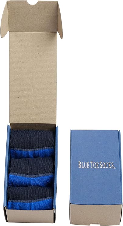 Blue Toe (3 Pairs) Solid Color - Over the Calf Dress Socks