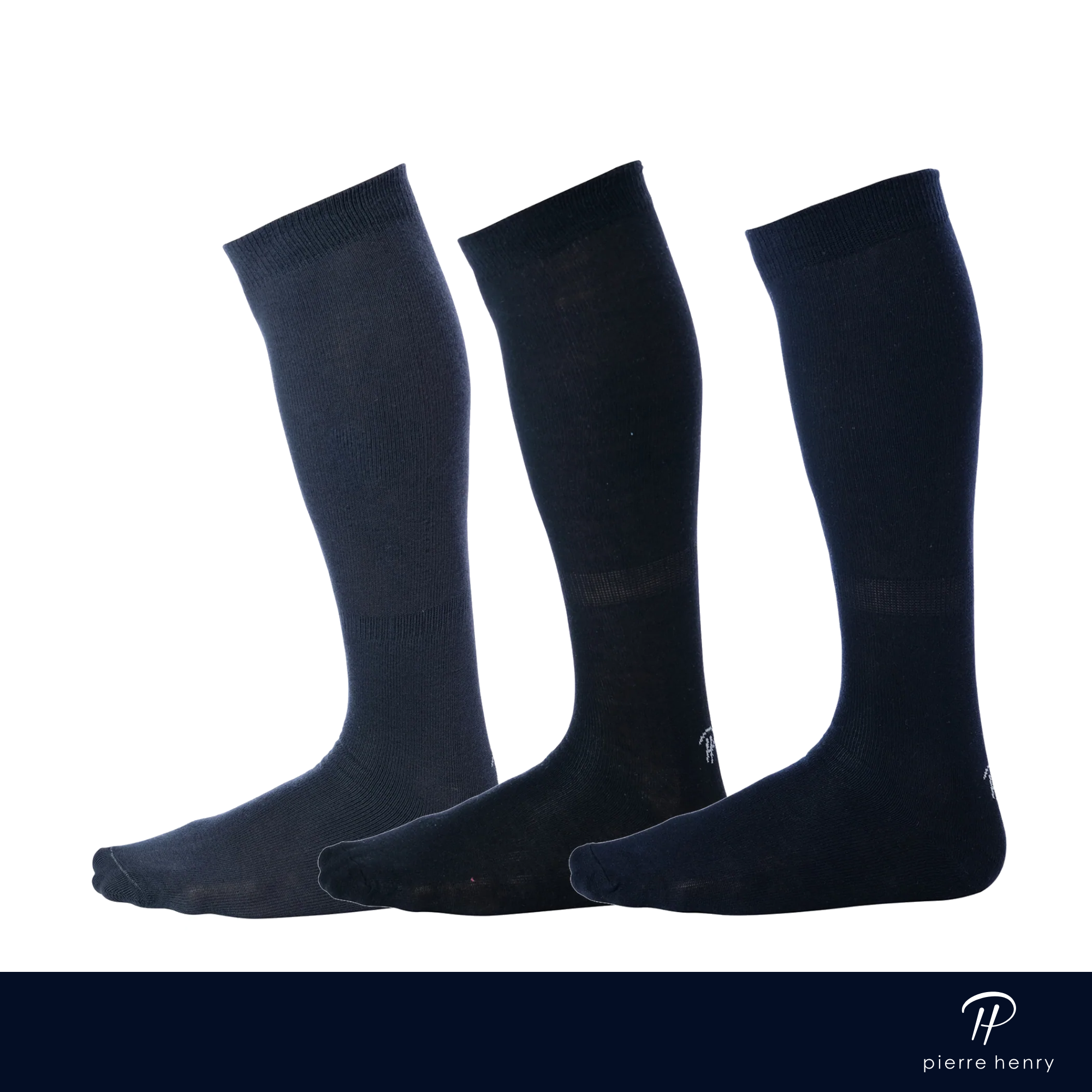 dark grey over the calf dress socks, black over the calf dress socks, and navy over the calf dress socks