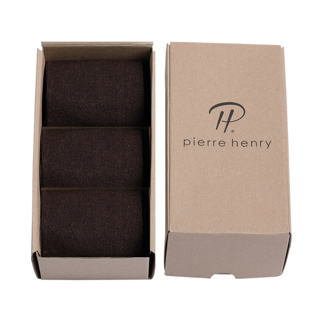 Pierre Henry Basics (3 Pairs) Solid Color - Over the Calf Dress Socks
