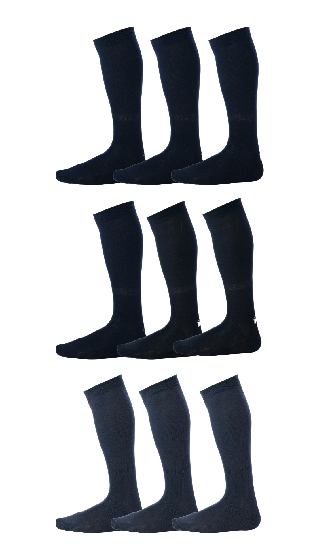 solid Black and Grey Pairs of Pierre Henry Over the Calf Dress Socks
