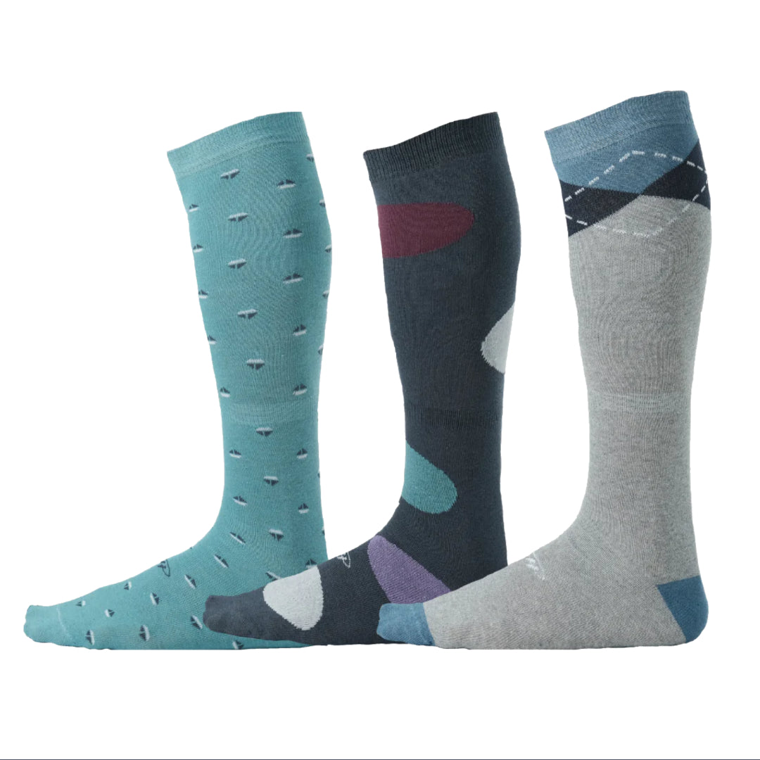 light blue dress socks with sailboat prints, grey dress socks with colored ovals pattern, light grey argyle dress socks