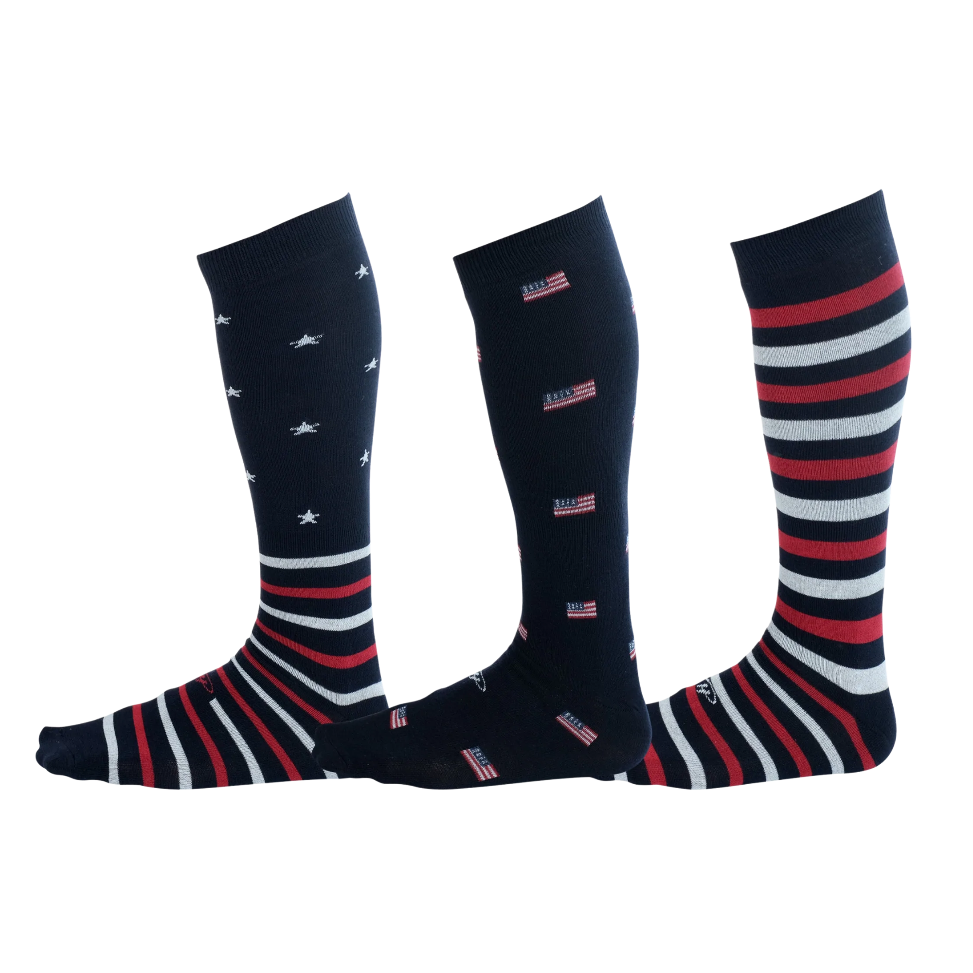 navy and burgundy dress socks Dark Blue & Red Two-Tone Solid Cotton Socks main image 1