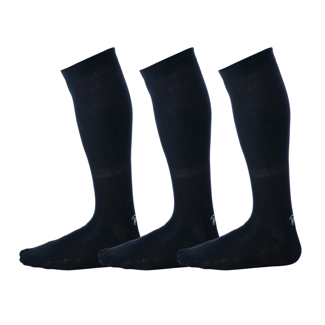 Sophisticated All-Black Cotton Over the Calf Dress Socks (3 Pairs)
