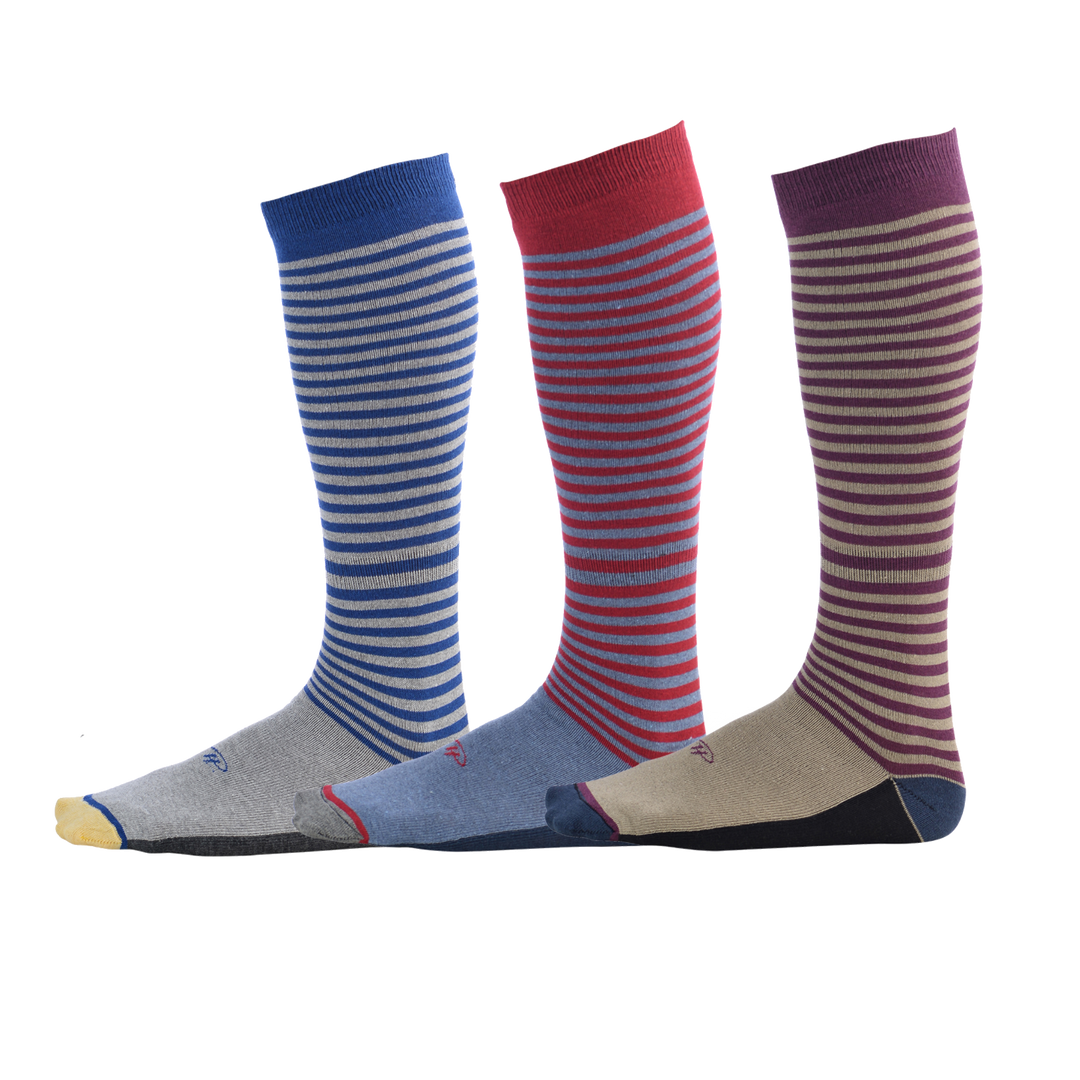Stripe Essentials (3 pairs) | Pierre Henry Over the Calf Dress Socks
