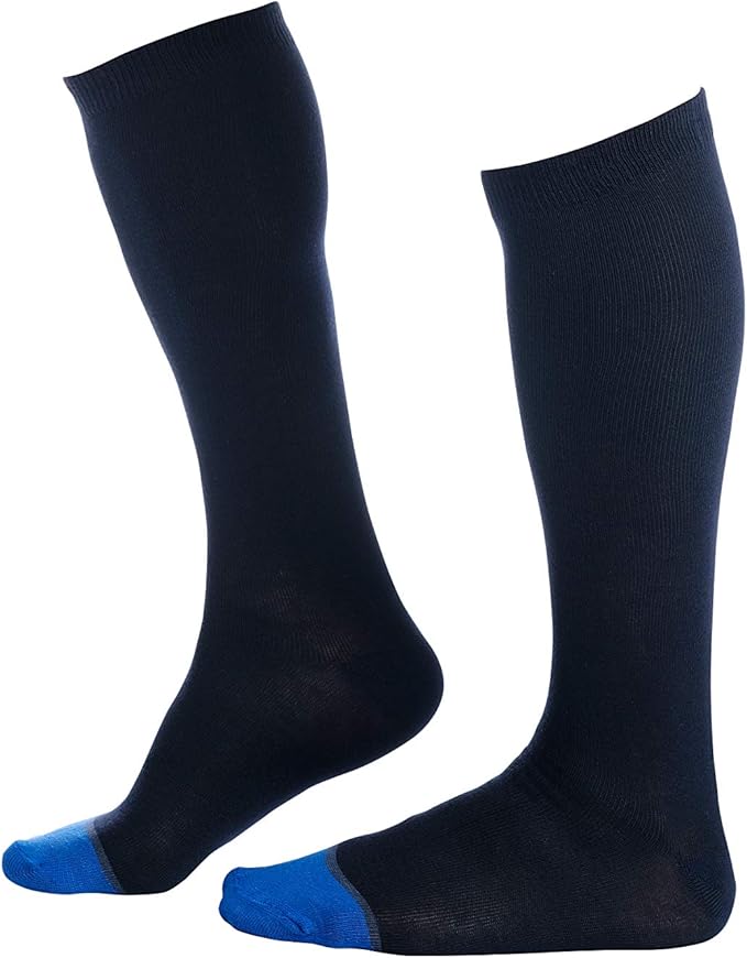Blue Toe (3 Pairs) Solid Color - Over the Calf Dress Socks