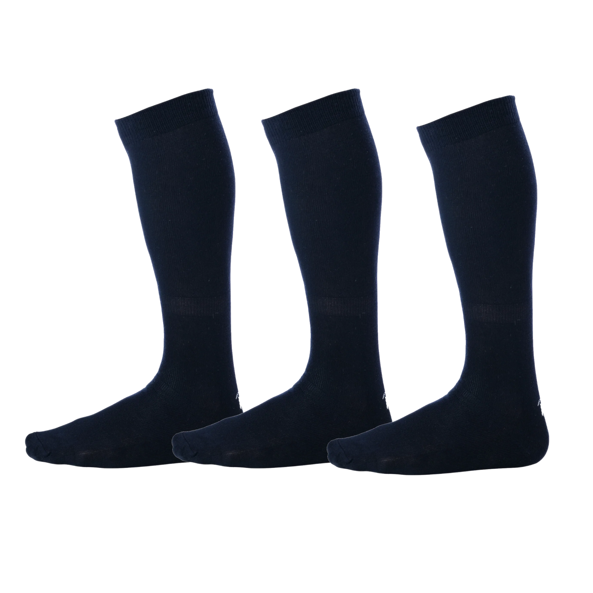 three pairs of solid Black Pierre Henry Over the Calf Dress Socks