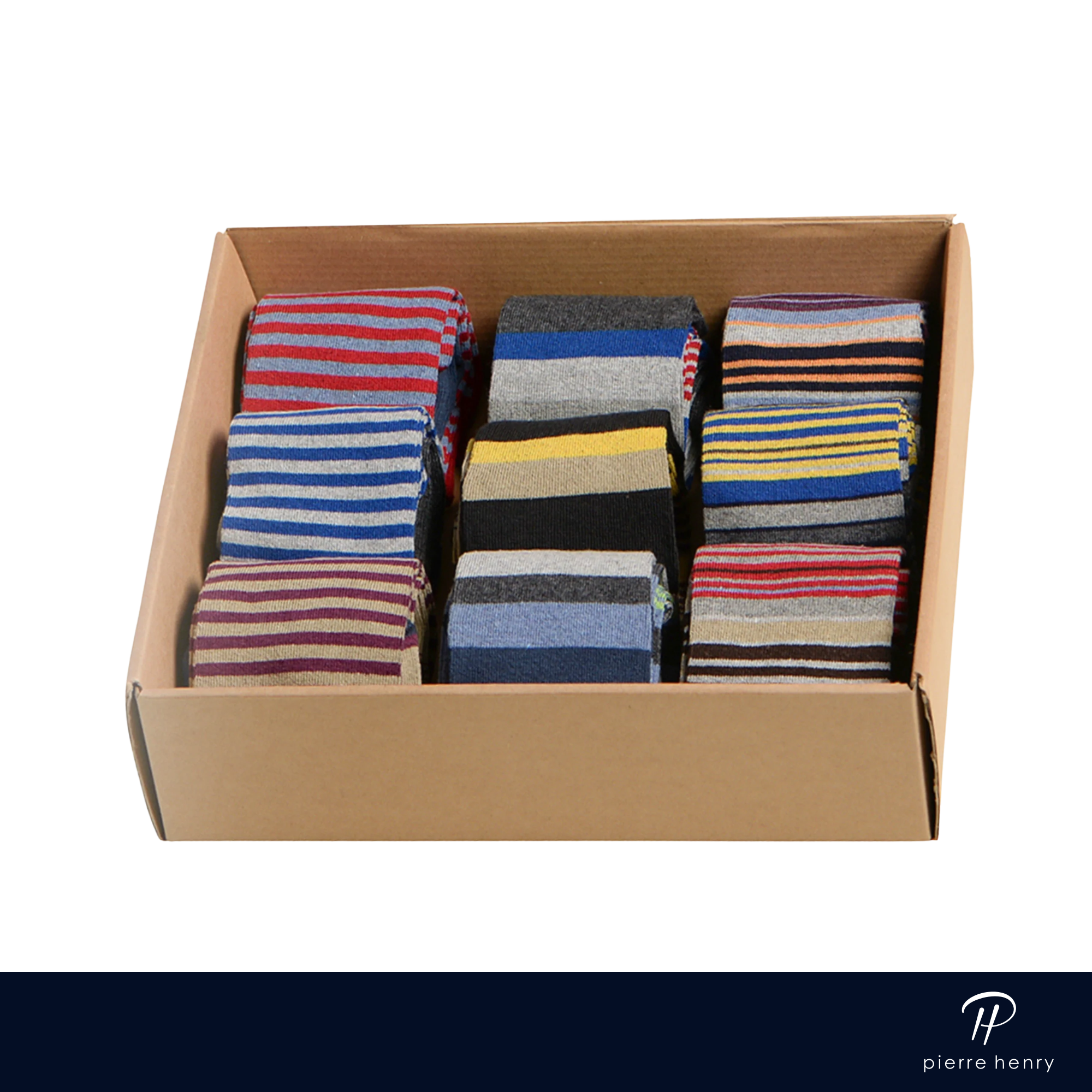boxed of dress socks for men, red dress socks, blue dress socks, purple dress socks, yellow dress socks, striped dress socks
