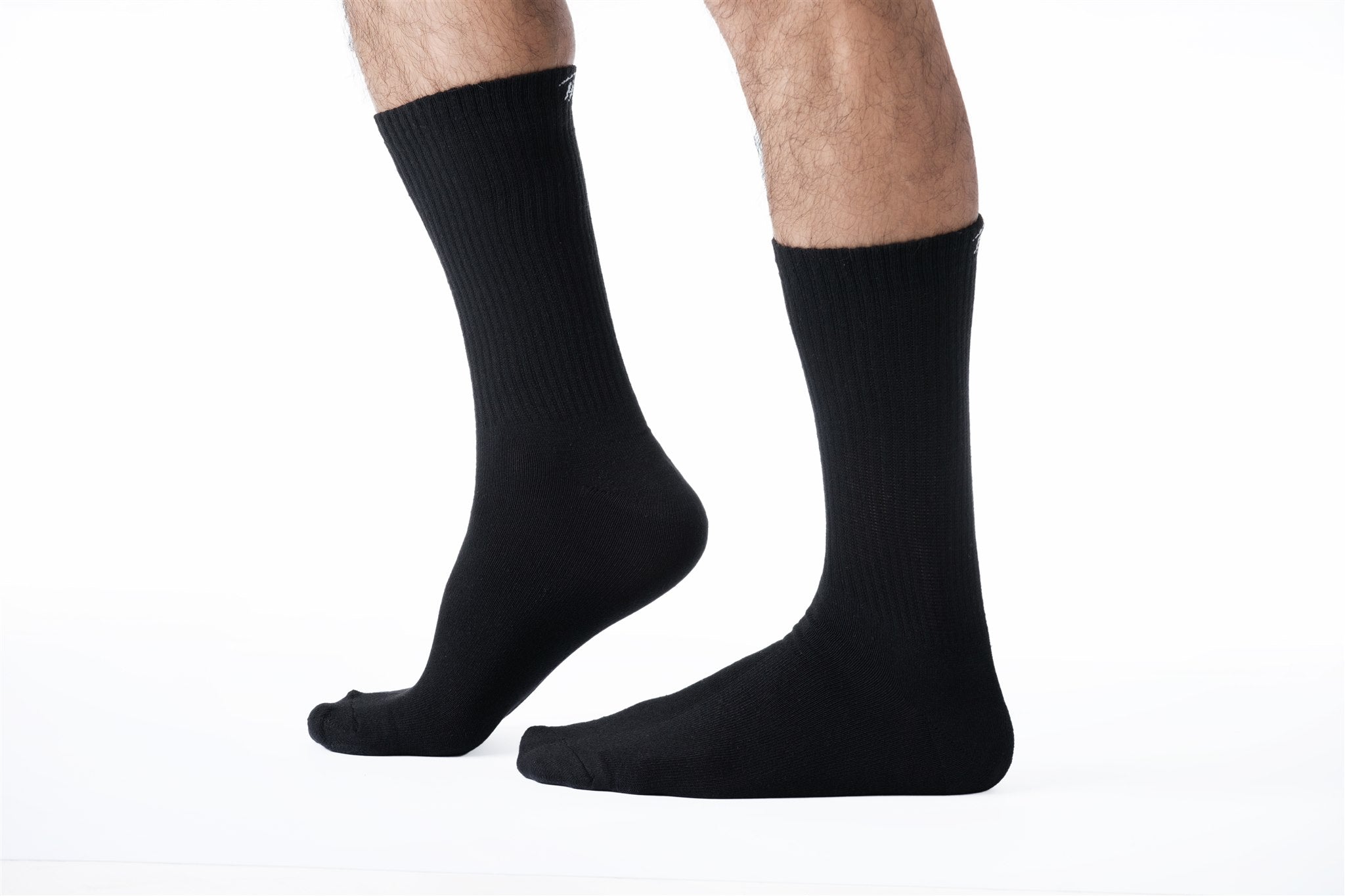 black mid calf socks