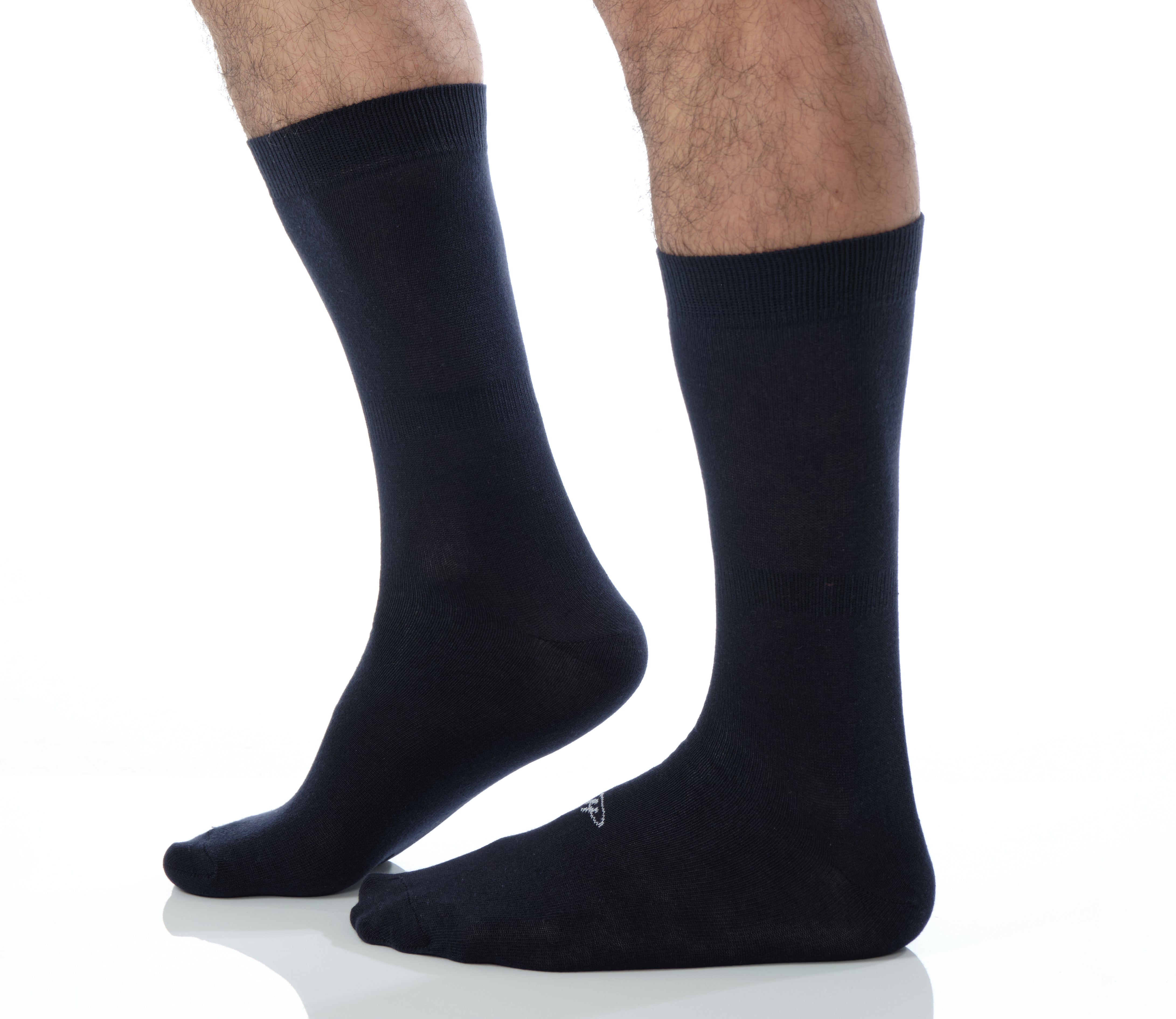 solid black mid calf dress socks