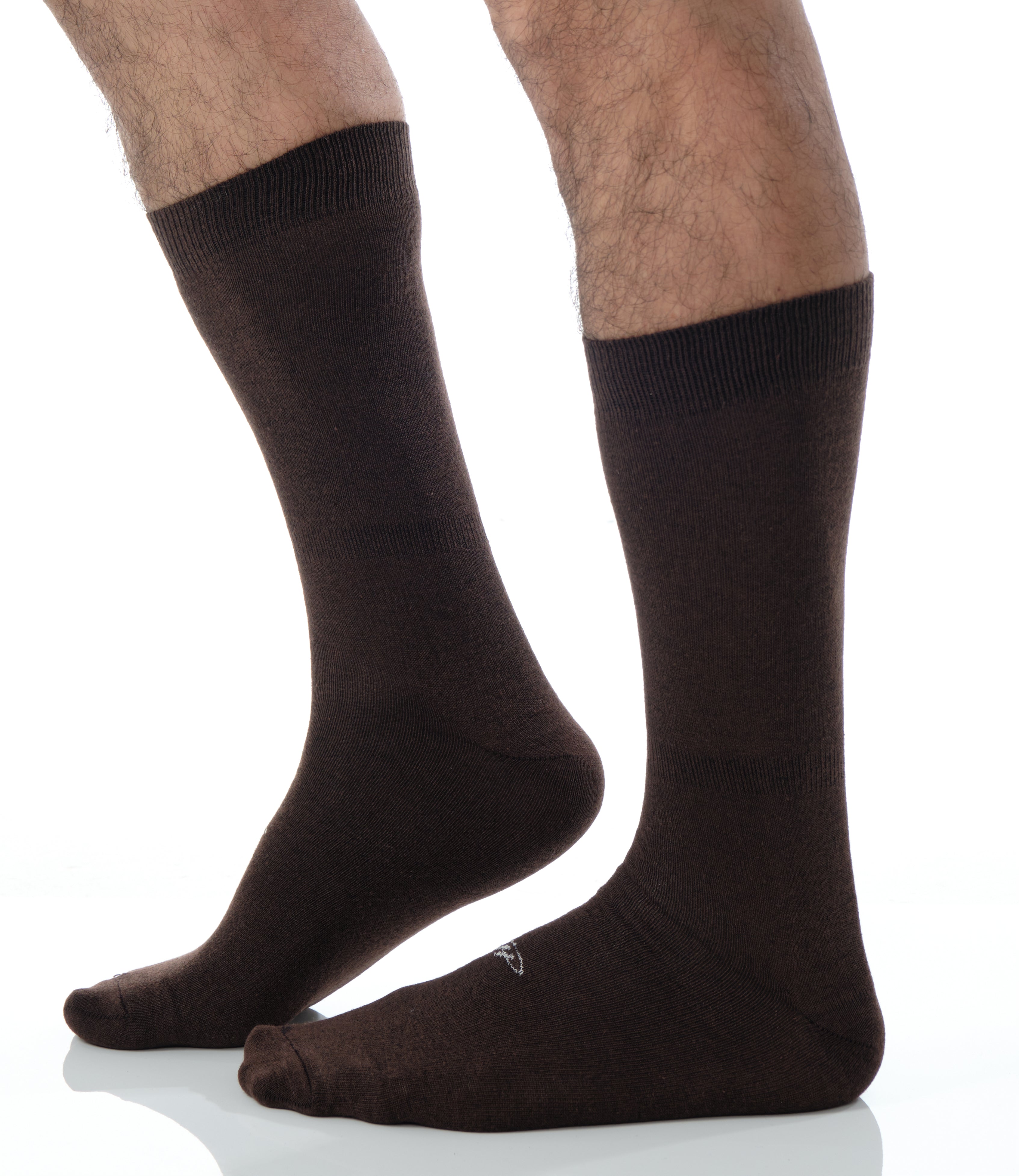 solid dark brown mid calf dress socks