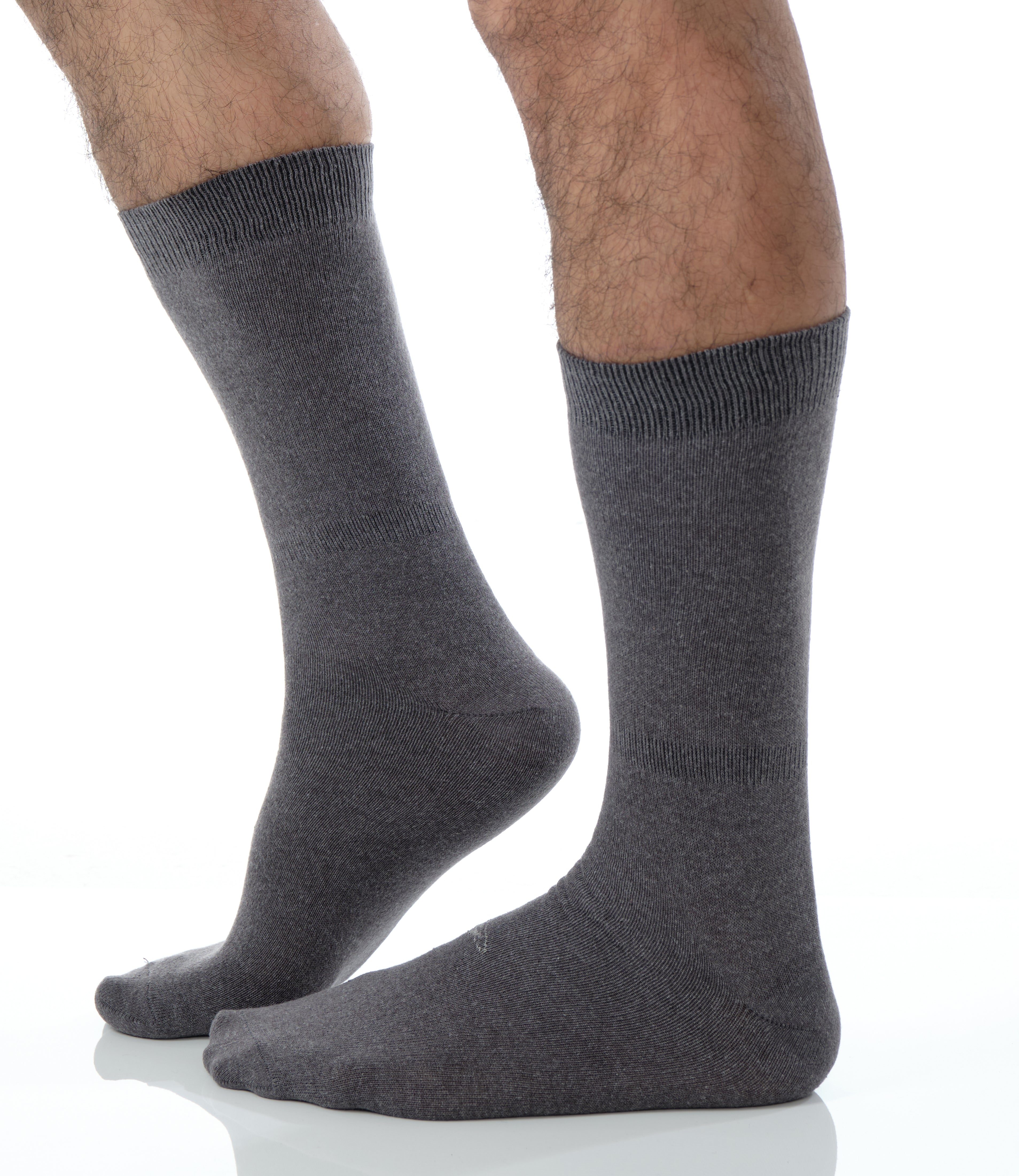 solid grey mid calf dress socks