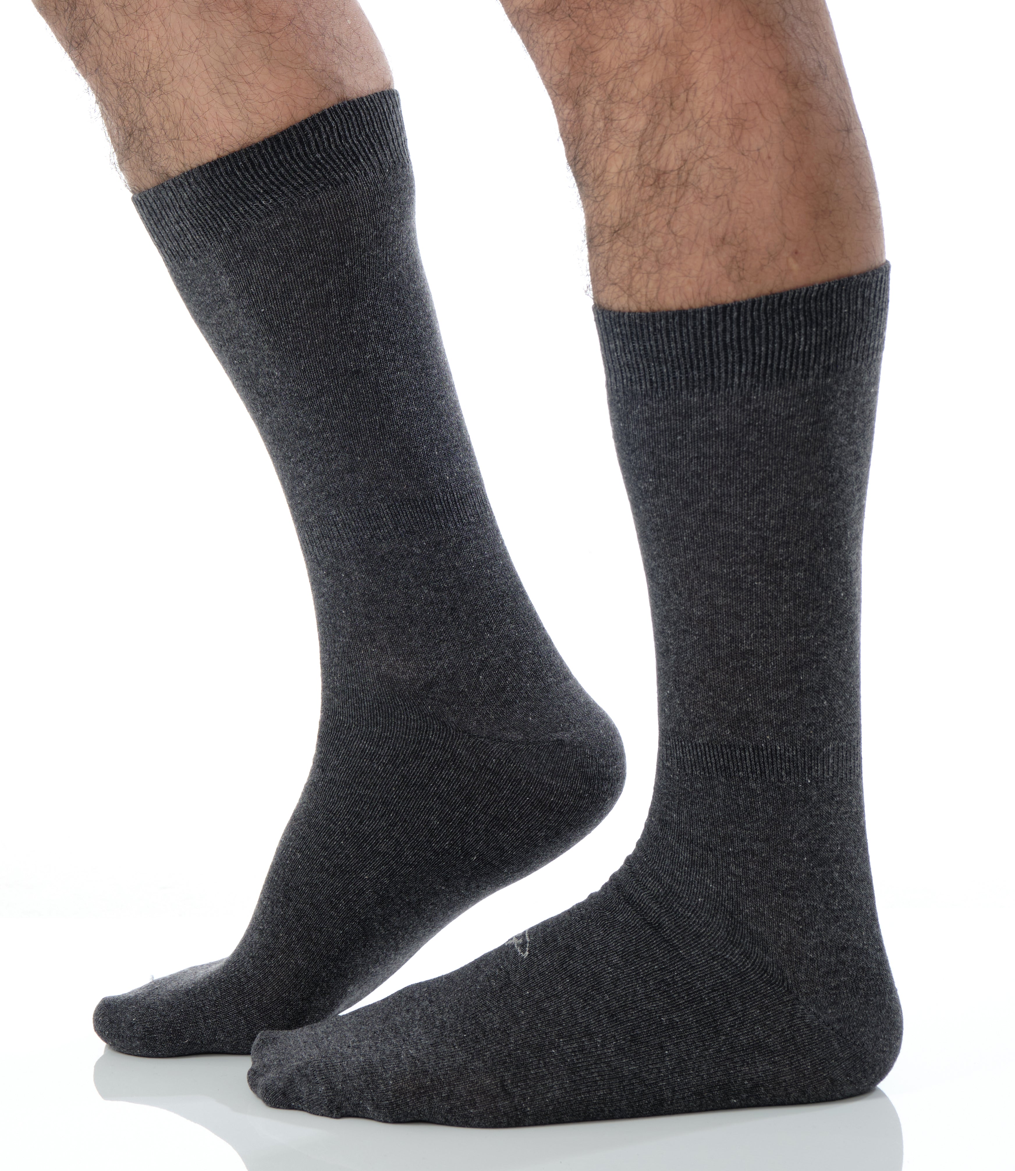 solid grey mid calf dress socks