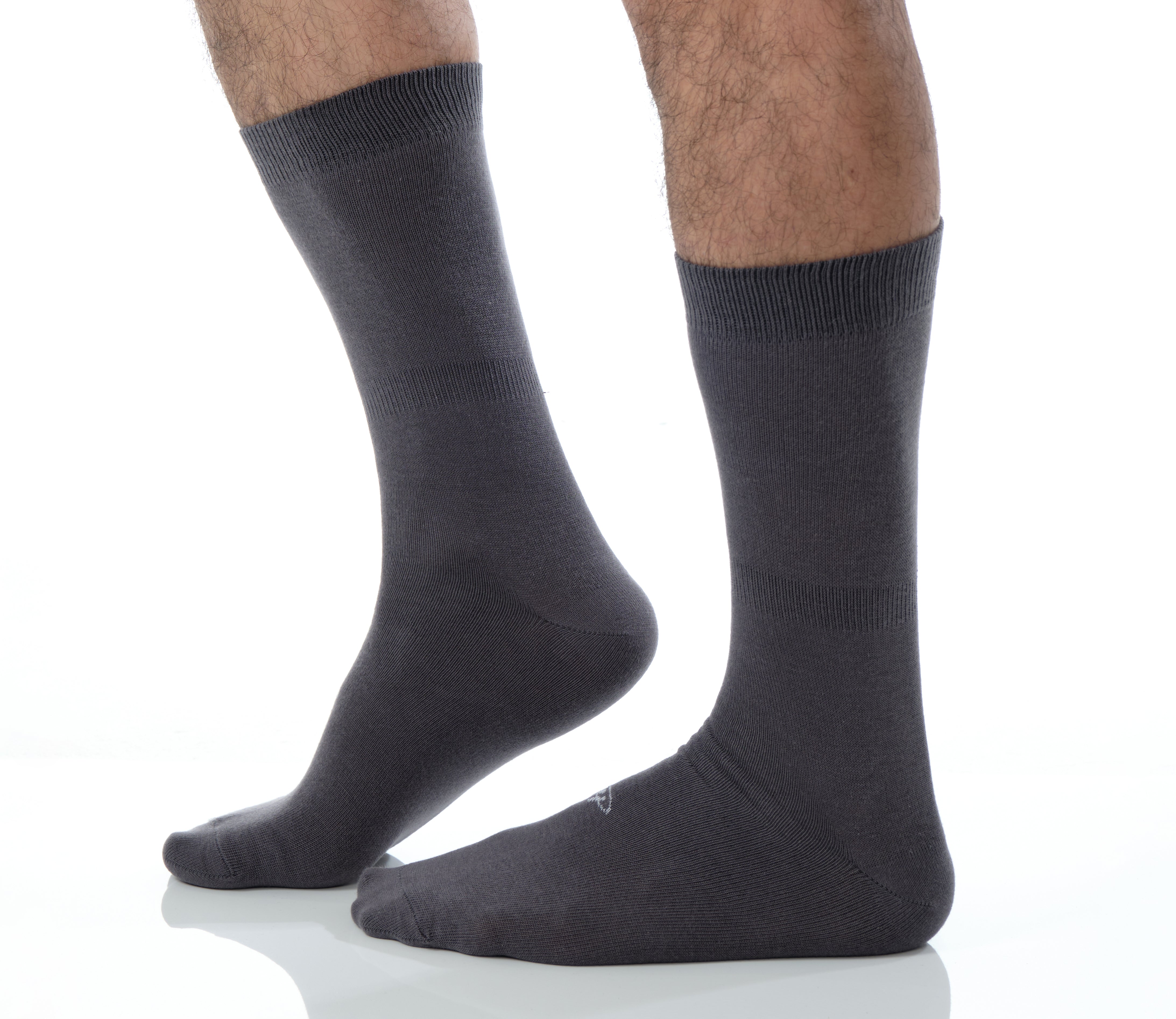 solid grey mid calf dress socks