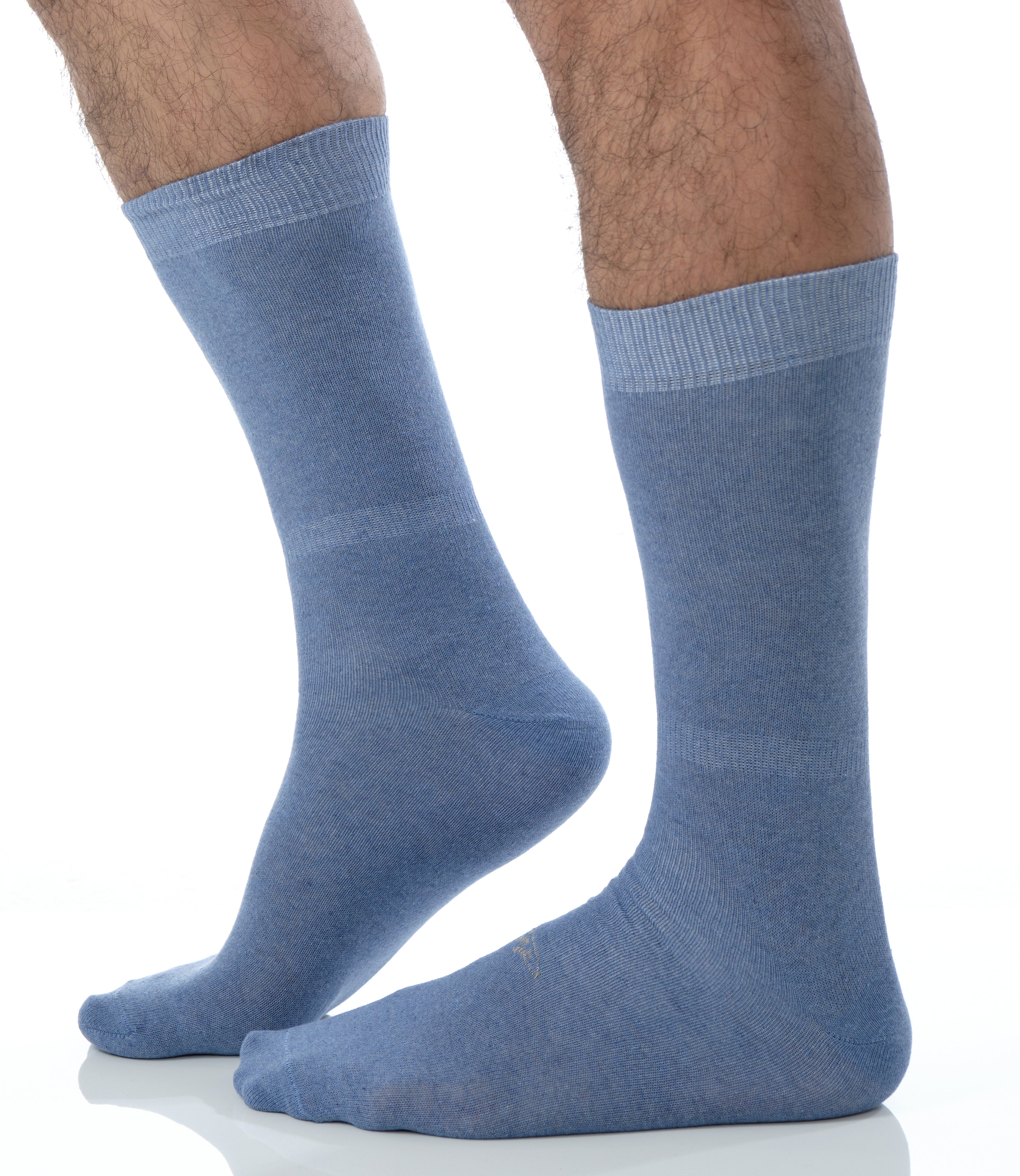 solid light blue mid calf dress socks