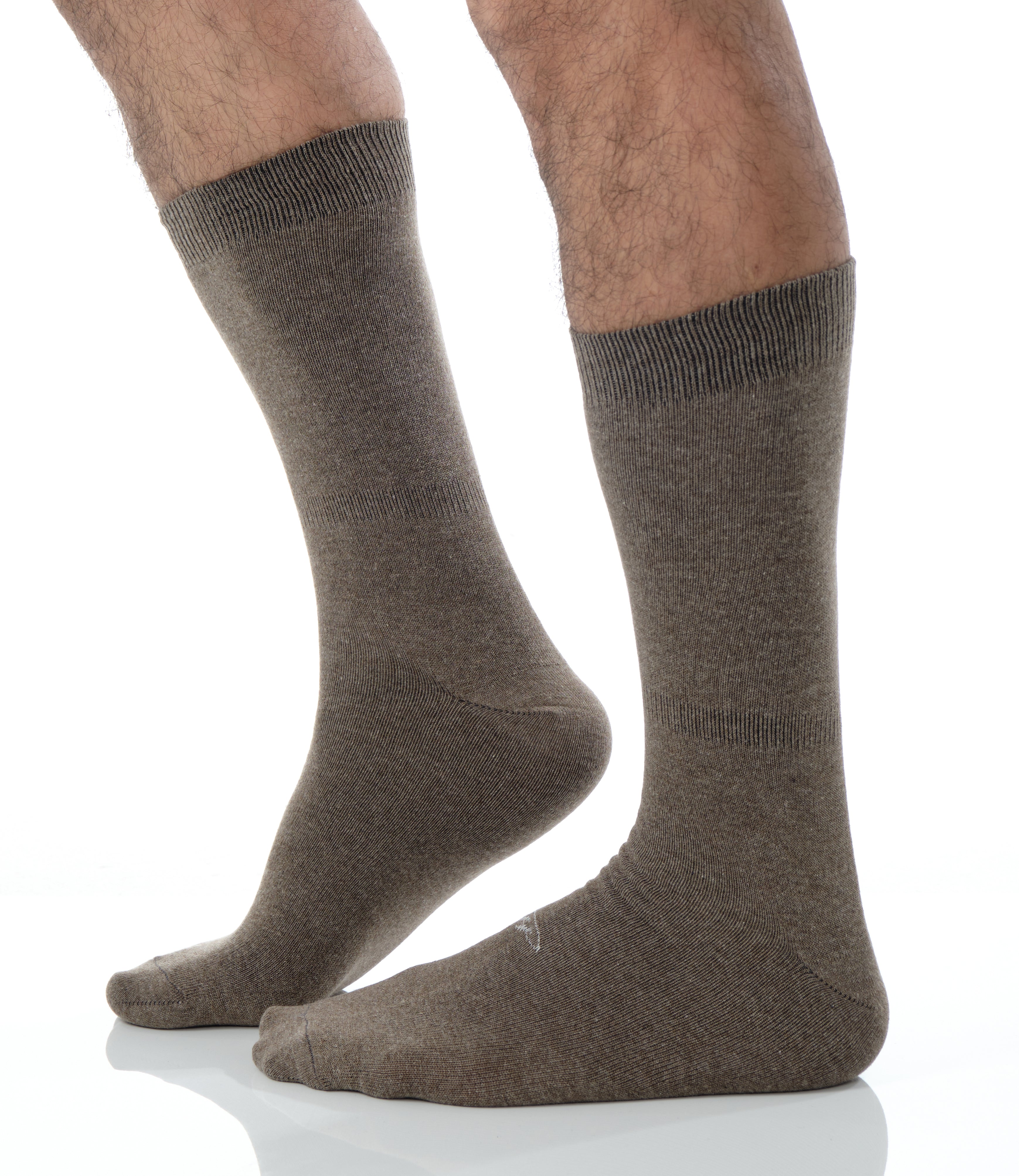 solid light brown mid calf dress socks