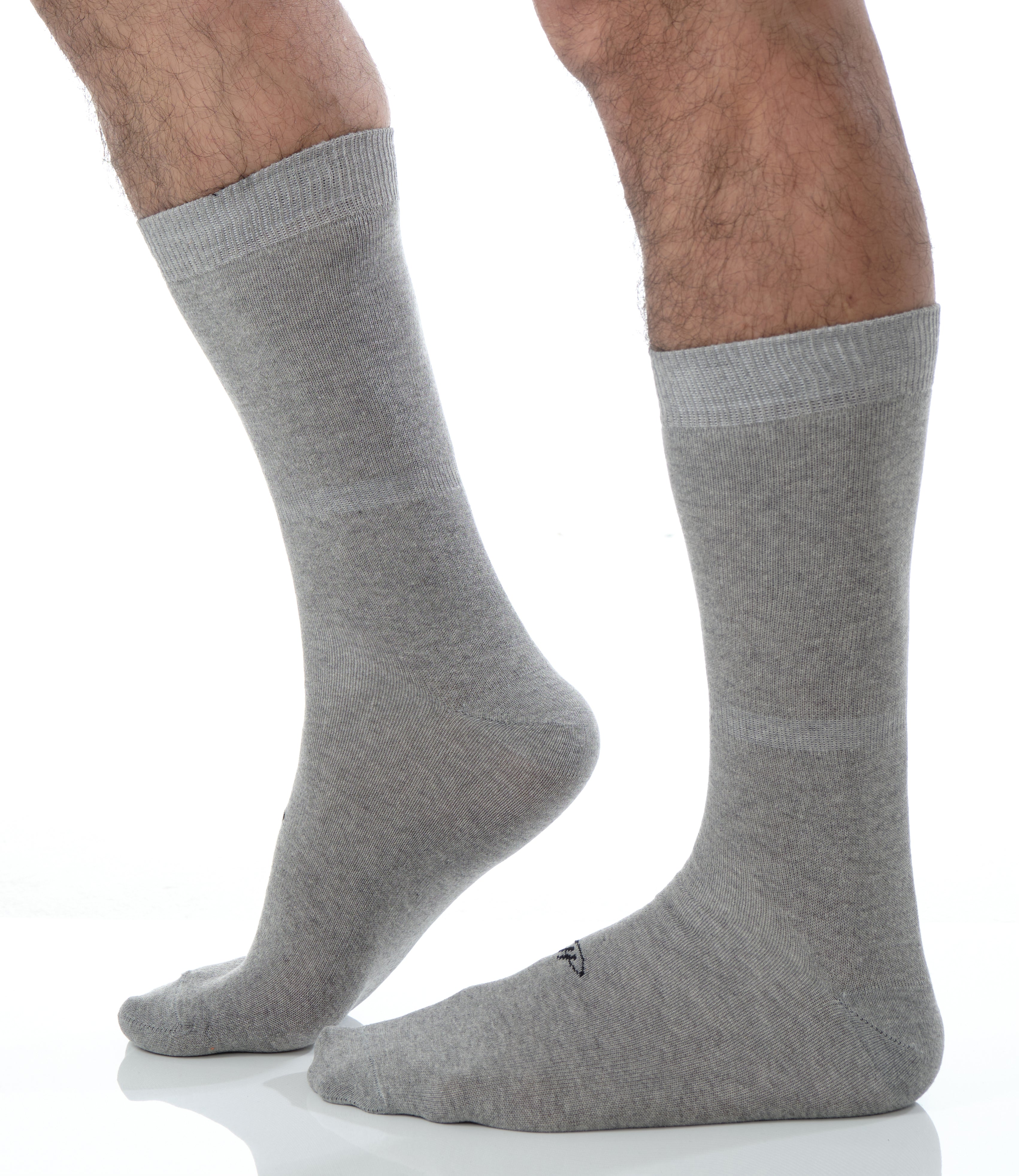 solid light grey mid calf dress socks