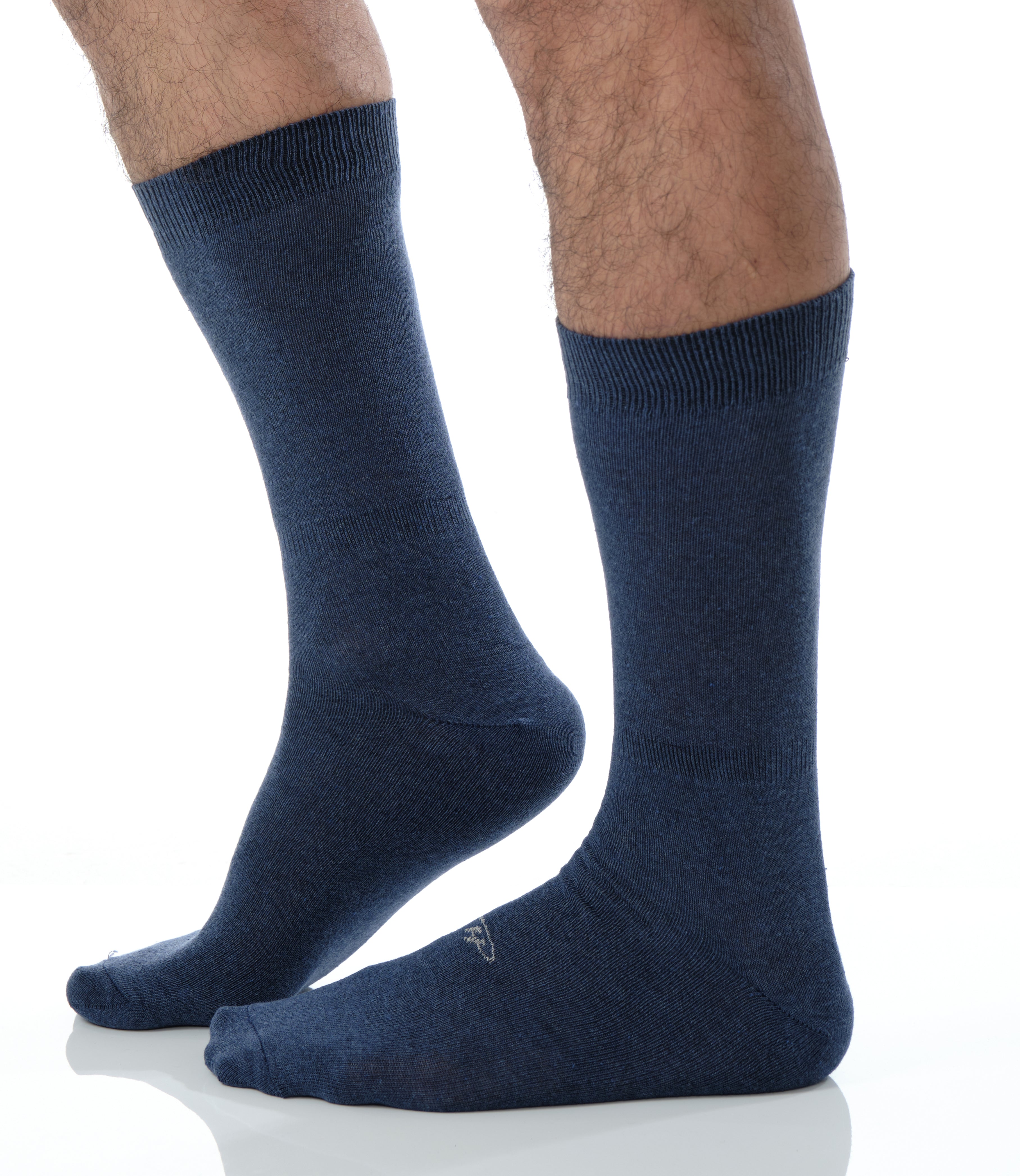 solid navy blue mid calf dress socks