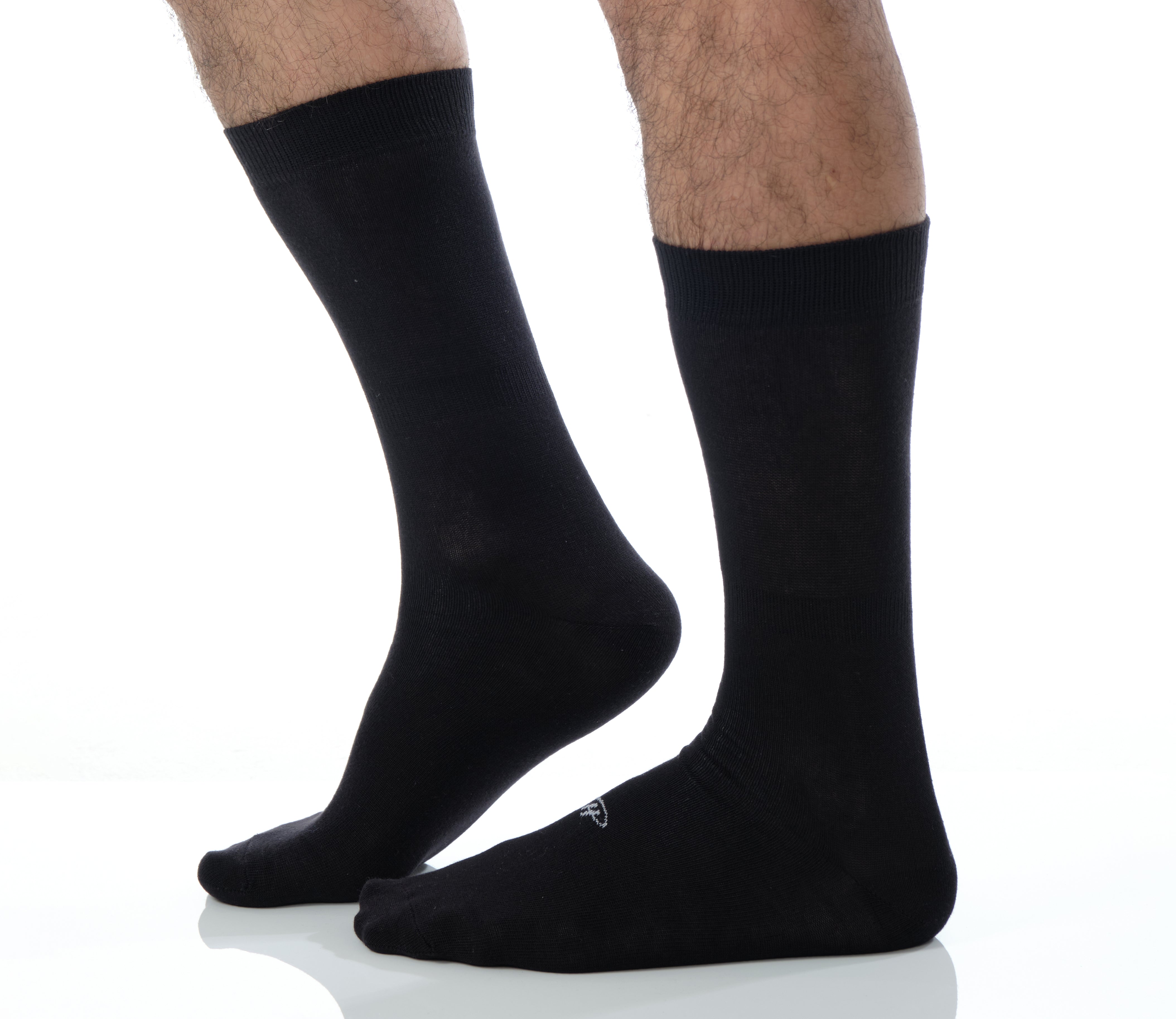 solid navy mid calf dress socks