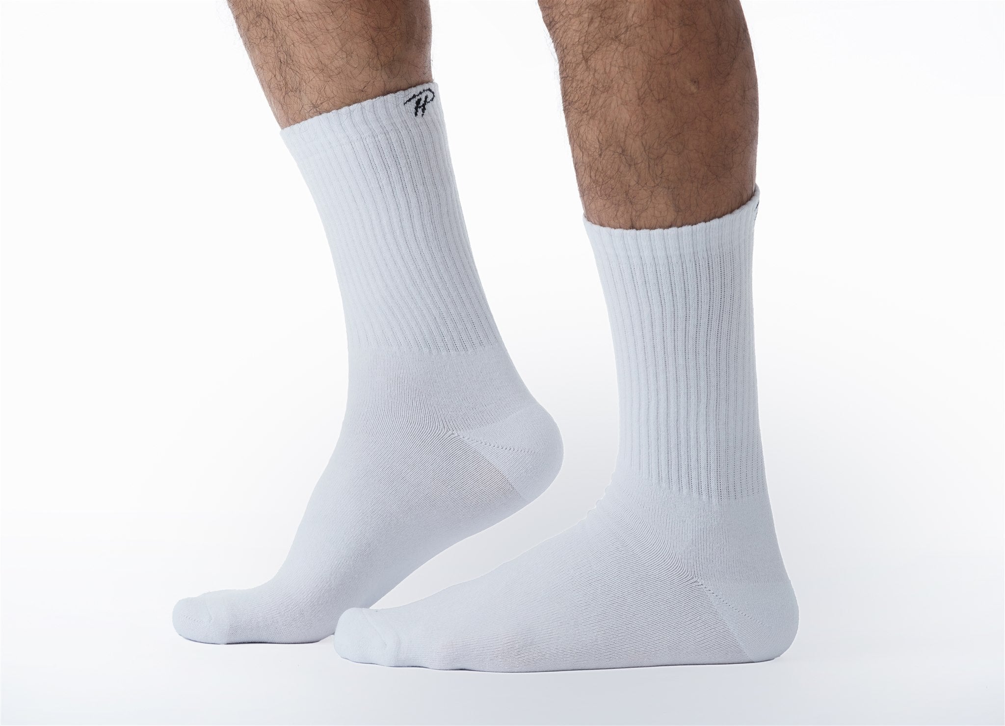 white mid calf socks
