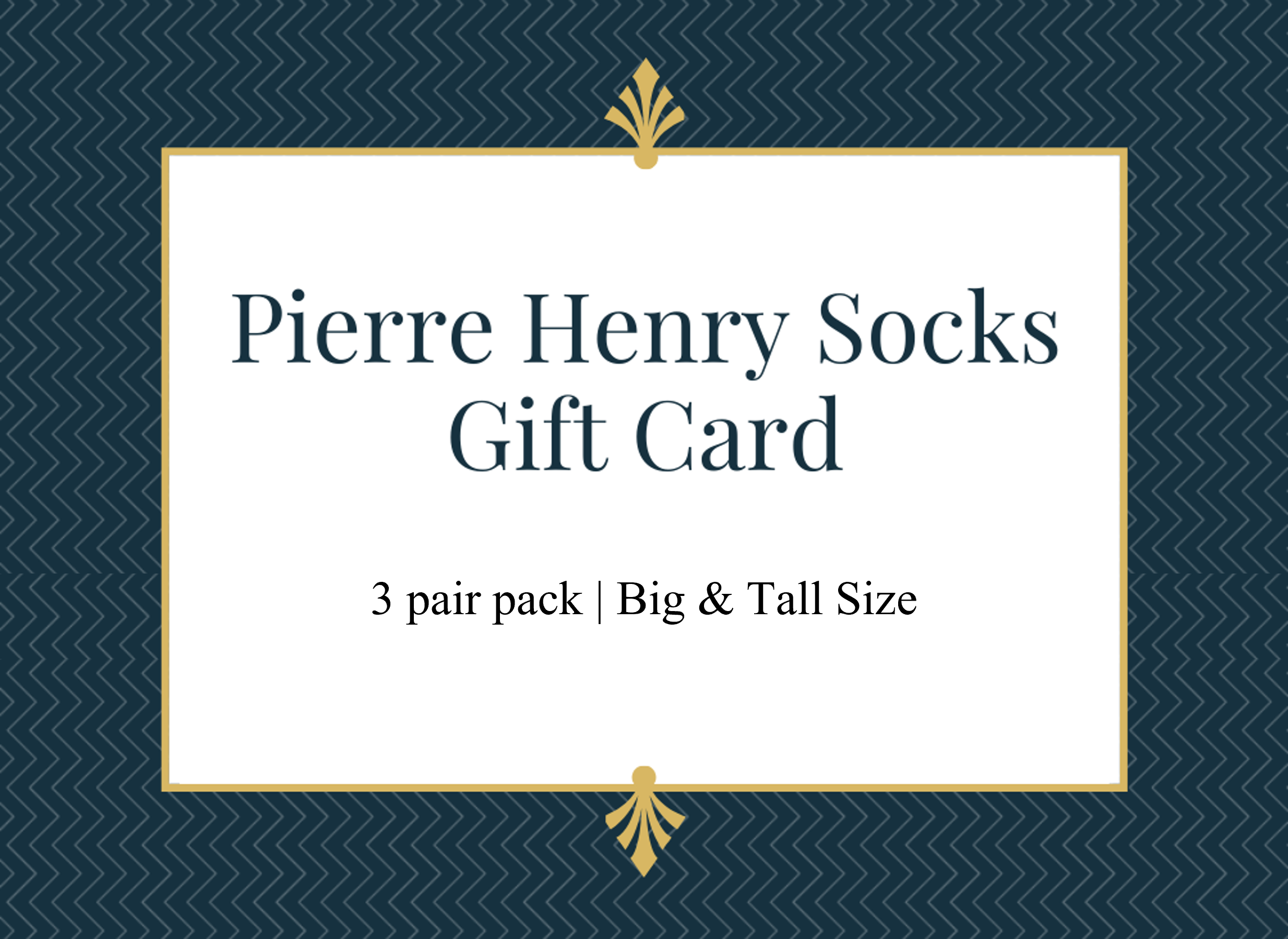 Pierre Hnery Socks Gift Card 3 pair pack Big & Tall Size