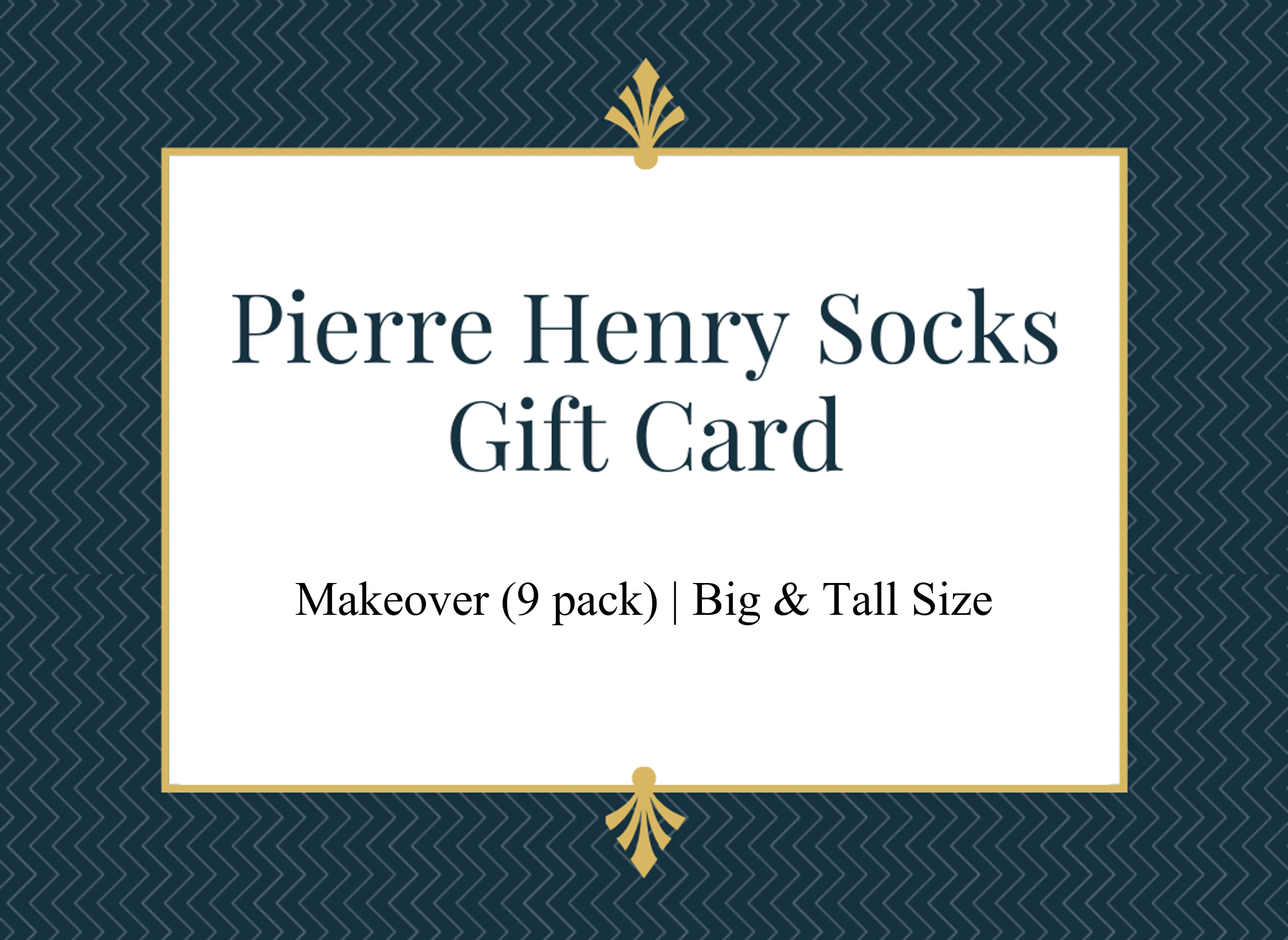 Pierre Hnery Socks Gift Card Makeover 9 pack Big & Tall Size