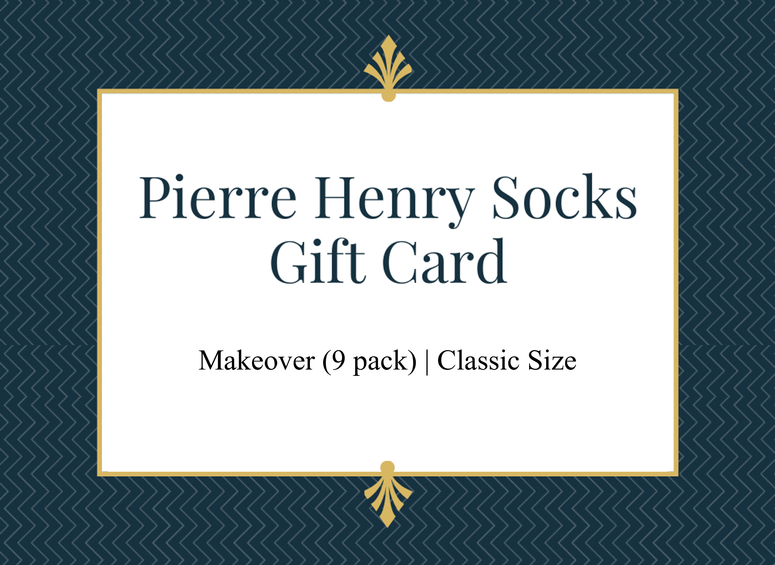 Pierre Hnery Socks Gift Card Makeover 9 pack Classic Size
