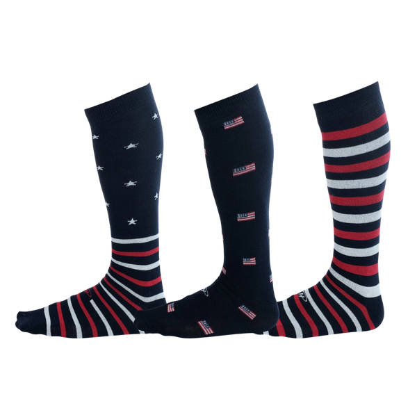 The American Pack - navy dress socks with flag print