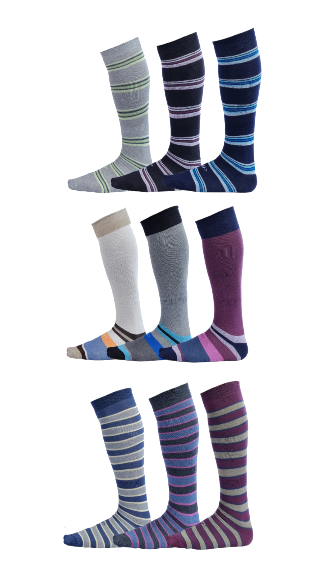 Back From PTO (9 pairs) | Cotton Over the Calf Dress Socks