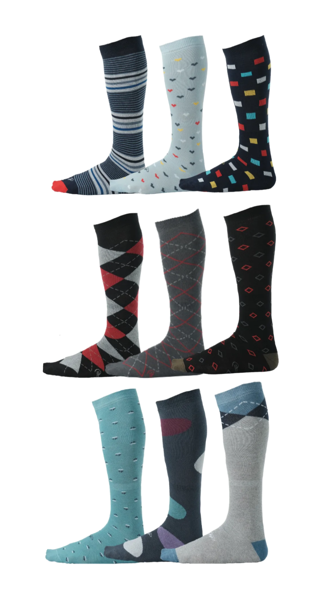Back from Pandemic (9 pairs) | Cotton Over the Calf Dress Socks