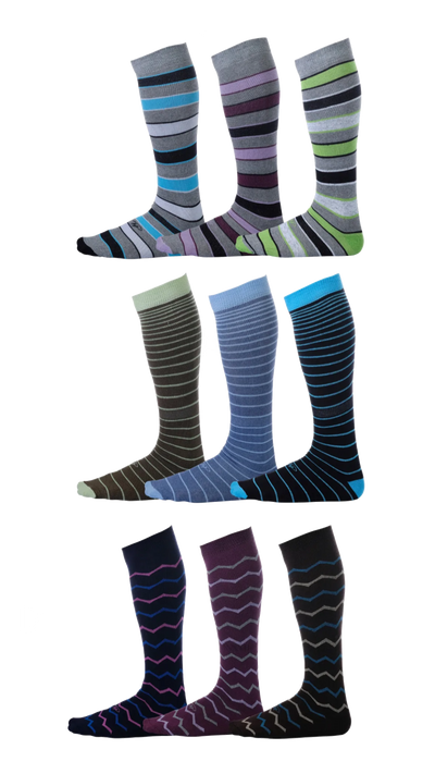 Jetsetter (9 pairs) | Cotton Over the Calf Dress Socks