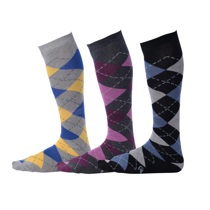 Not Your Average Squares (3 pairs) | Cotton Over the Calf Dress Socks