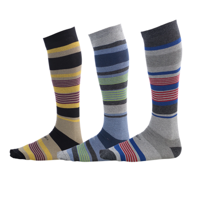 Sharp Lines (3 pairs) | Cotton Over the Calf Dress Socks