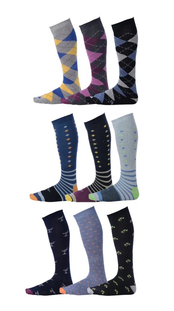 Stacked (9 pairs) | Cotton Over the Calf Dress Socks