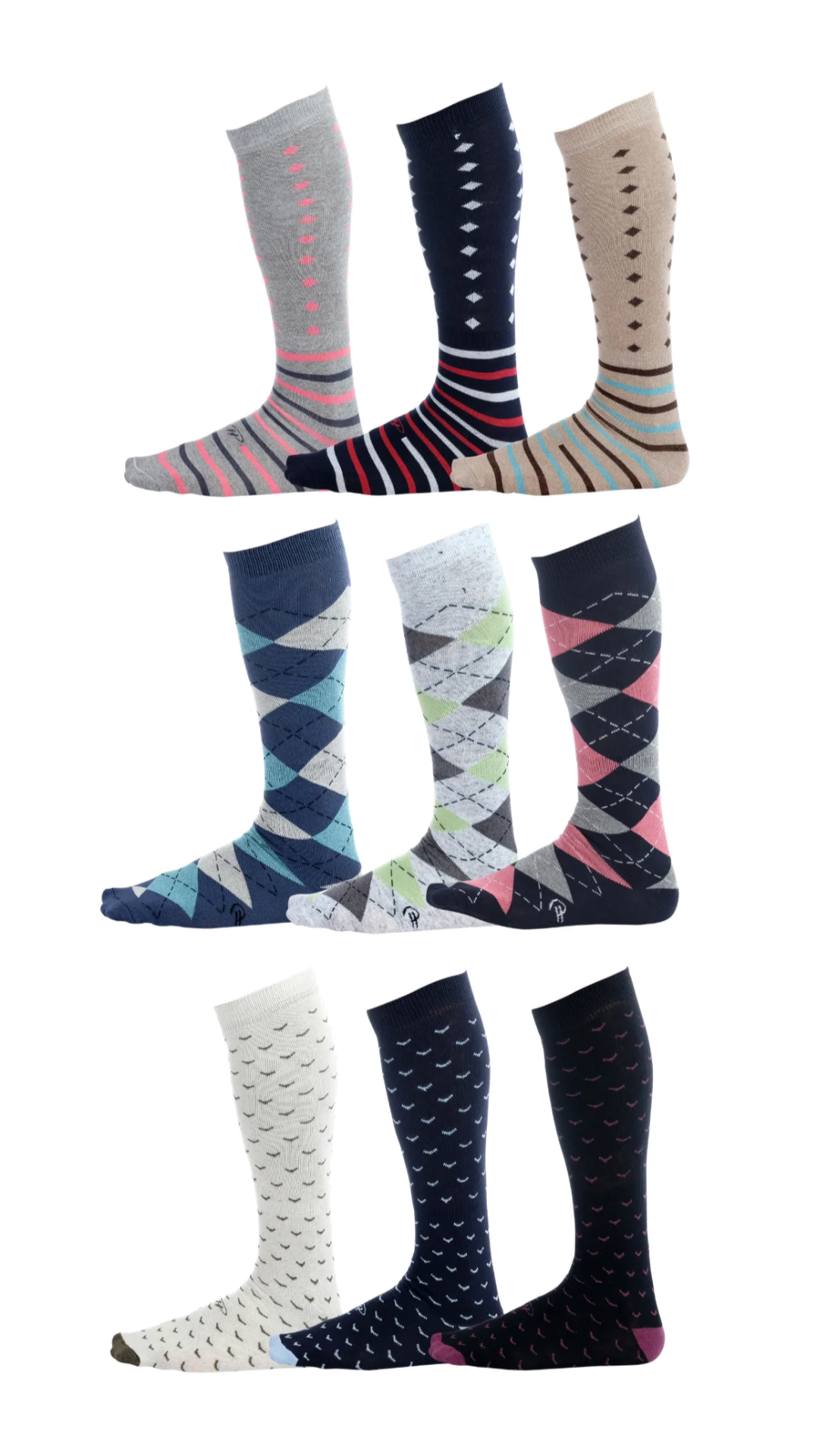 Startup Runway (9 pairs) | Cotton Over the Calf Dress Socks